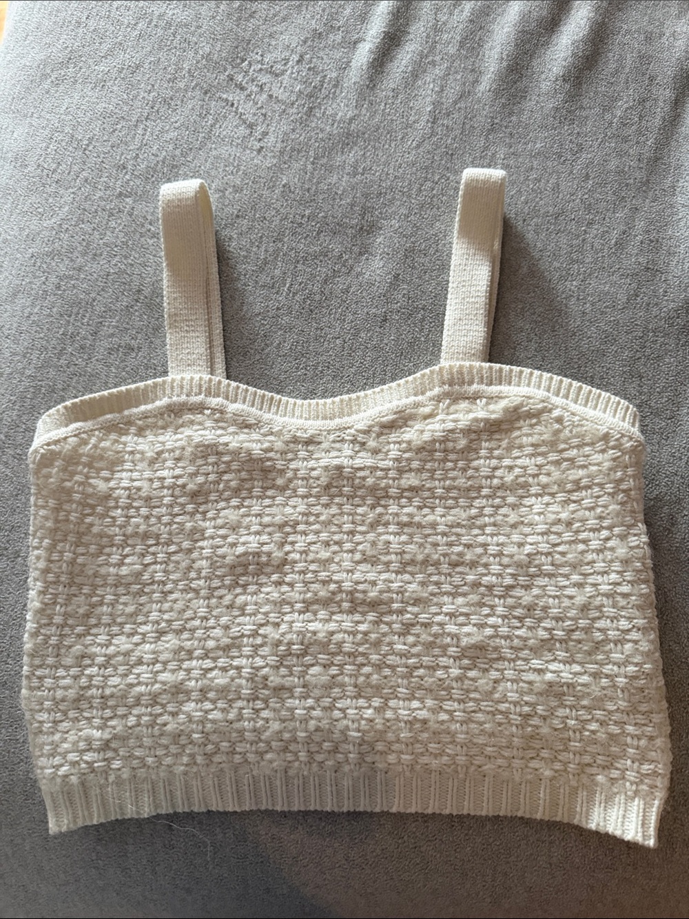 Maje Cream Textured Knit Tank